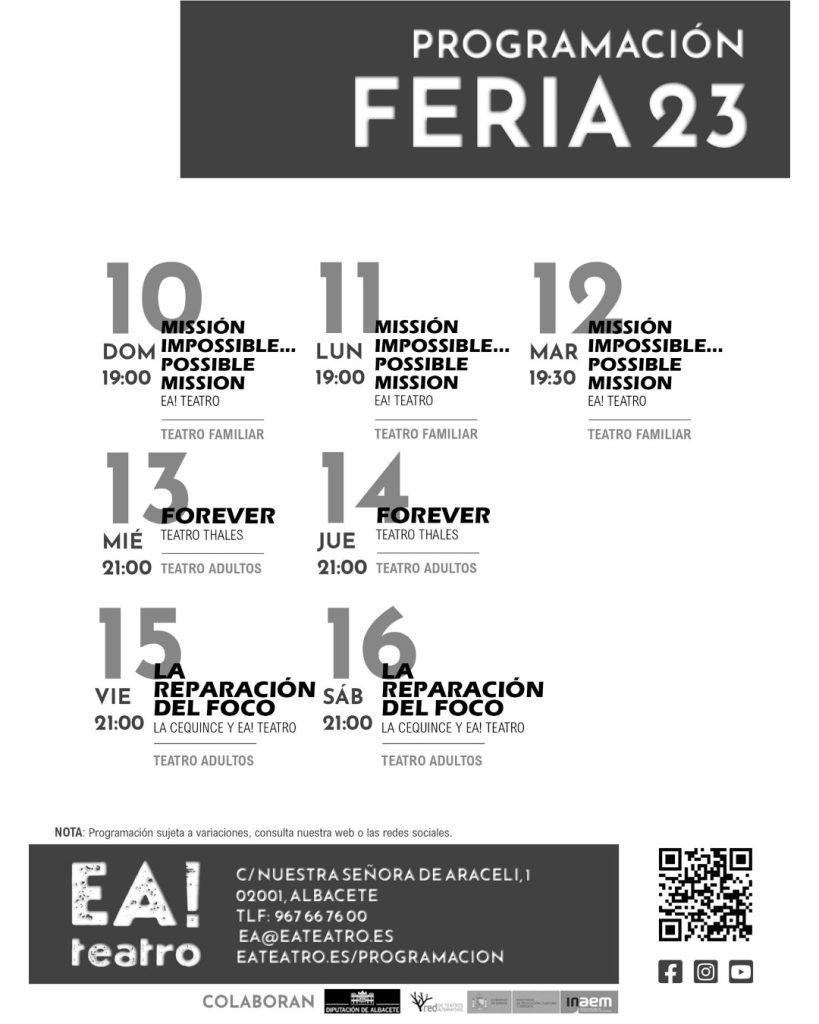 Programación EA! Teatro - Feria Albacete 23