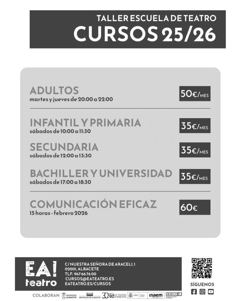 Talleres de teatro 25/26 EA! Teatro Albacete